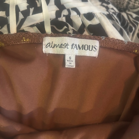 Almost Famous Brown and White Knit Halter Dress - Picture 5 of 5